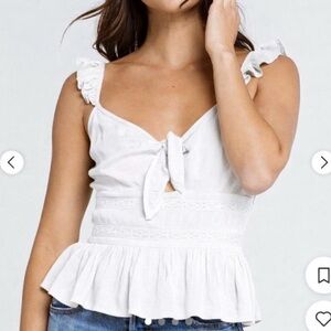 Patrons of Peace White Peplum Camisole